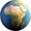 Afrika on globe